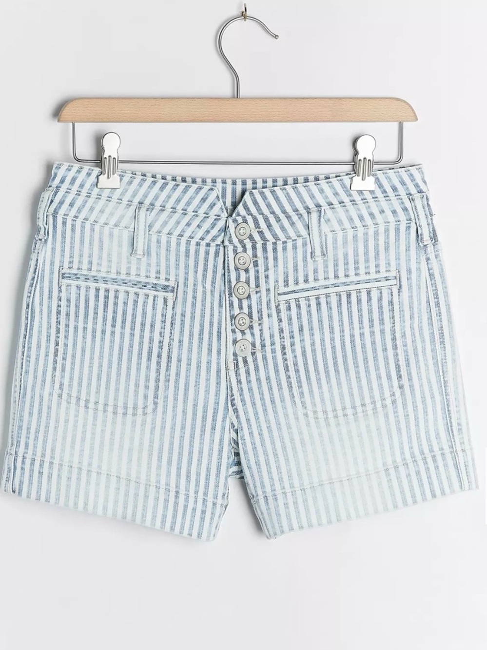 Anthropologie Pilcro Ultra High-Rise Patch Pocket Denim Shorts - Picture 2 of 13